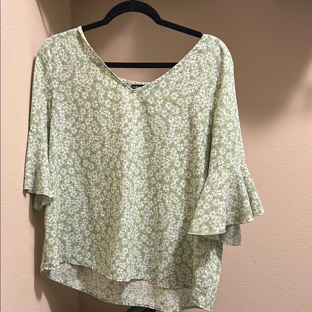 Floral Green Women's Top